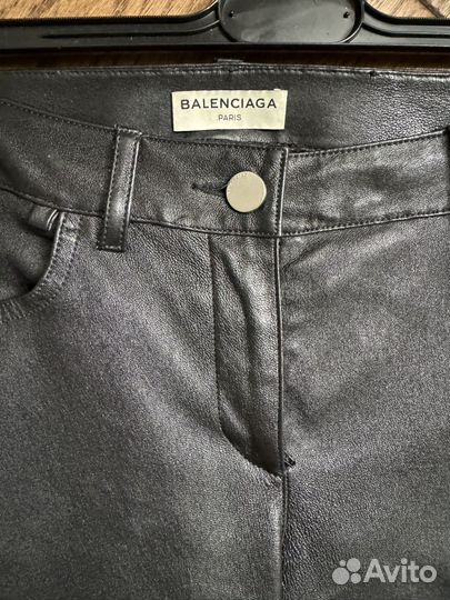Брюки balenciaga кожаные