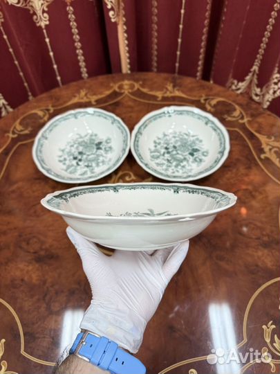 Круглый салатник от villeroy boch fasan знленый