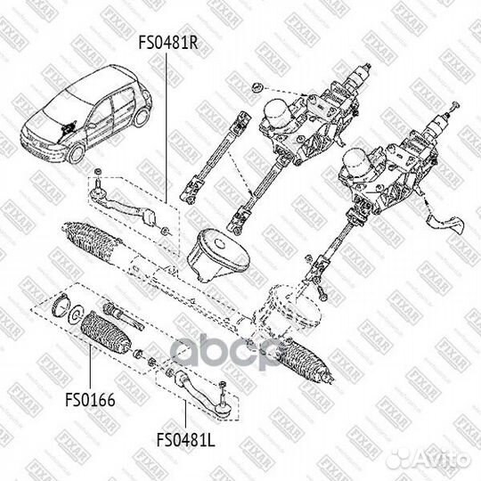 Тяга рулевая Renault Megane/Scenic 02 fs0166