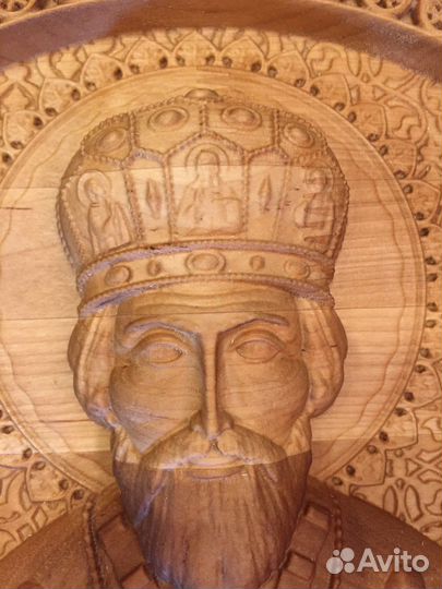 Резьа по дереву, Икона Николай, Герб России