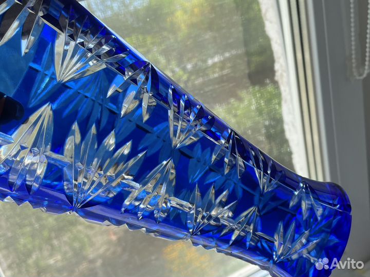 Вазы синий хрусталь СССР