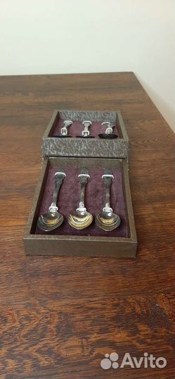 Комплект мельхировых ложек Роза Кольчугино СССР