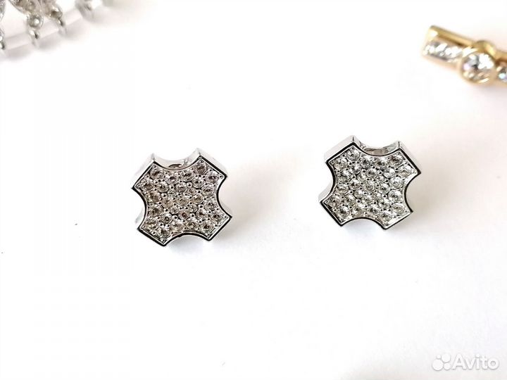 Swarovski Серьги кресты в кристаллах