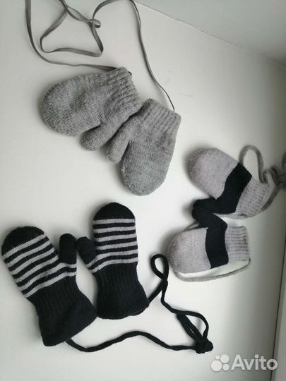 Варежки зимние детские на 1 год