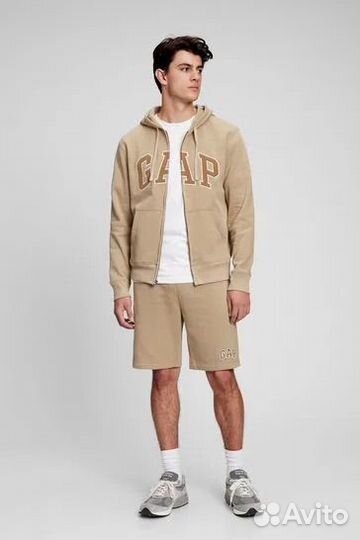 Gap zip hoody. Толстовка на молнии Gap бежевая