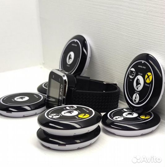 Комплекты системы вызова: кнопка и часы официанта