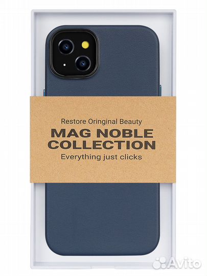 Чехол MagSafe iPhone 15 Mag Noble-Темно Синий