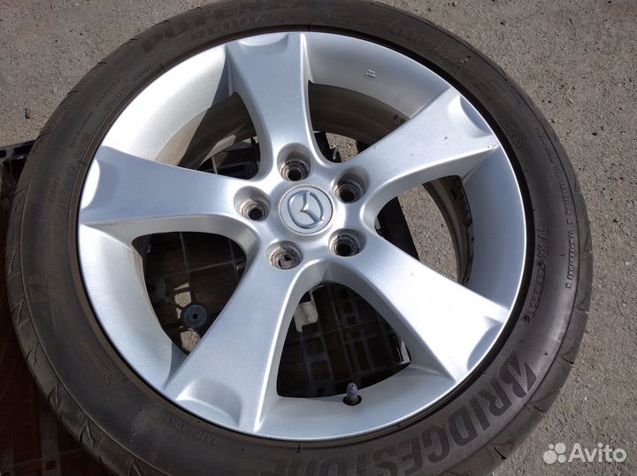 Мазда 3 оригинал диски R17 +205/50R17 Bridgestone