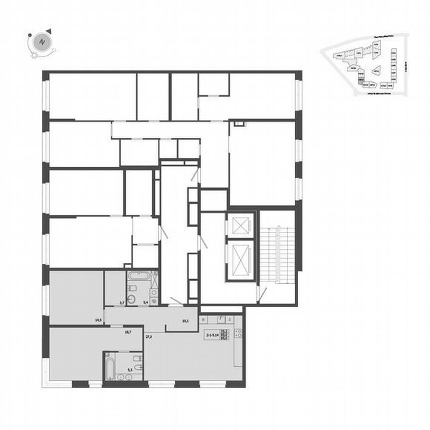 2-к. квартира, 85 м², 6/9 эт.