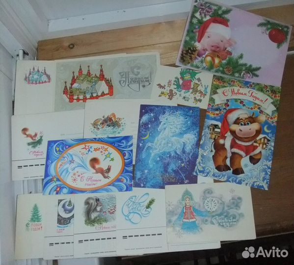 Новогодние советские открытки СССР Новые чистые