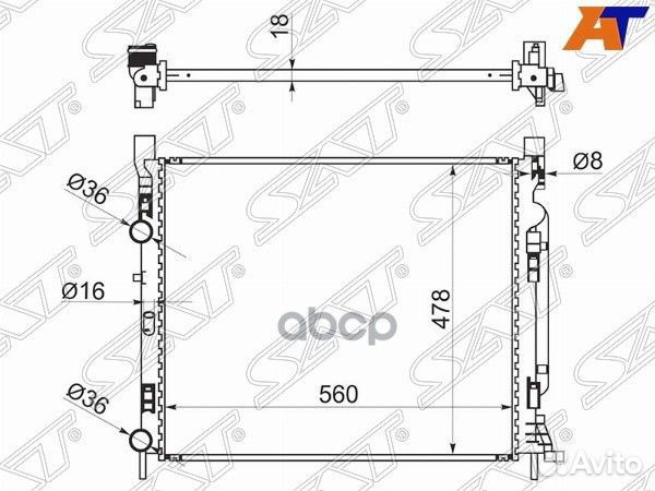 Радиатор Renault Kangoo 08-16 RN0006 Sat