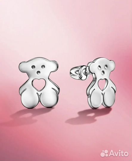 Серьги tous серебро 925