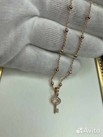 Цепь позолота 50см с ключиком