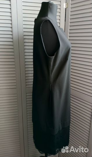 Черное платье футляр с кружевом размер 46
