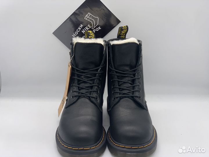 DR. Martens 1460 Jadon Black. Winter белый мех