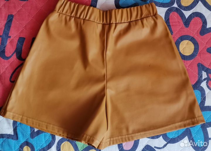 Кожаные шорты для девочки 128-134