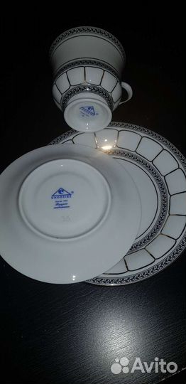 Чашка с блюдцем фарфор Chodziez