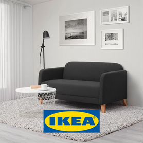 Двухместный диван linanas, темно-серый IKEA