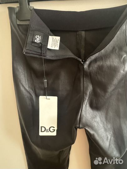 Брюки кожаные Dolce&Gabbana новые