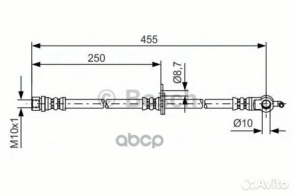 Шланг тормозной перед прав 1987481389 Bosch
