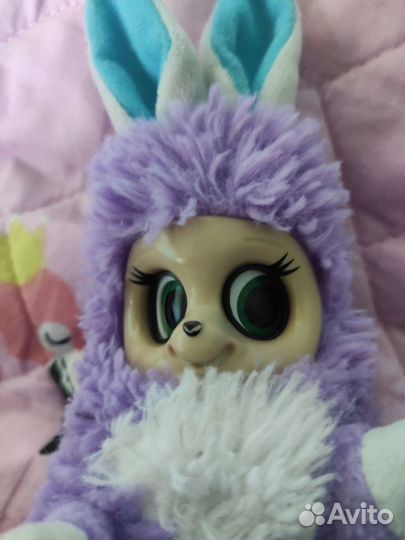 Мягкая игрушка заяц с подвижным глазами и ушами
