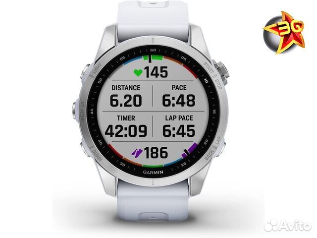 Часы Garmin Fenix 7S Silver Whitestone 010-02539-0