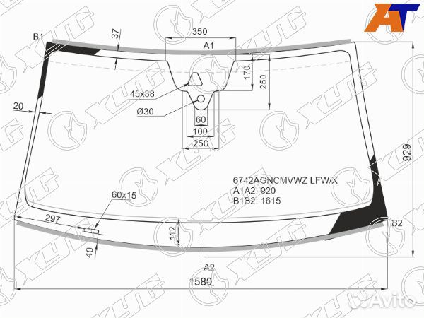 Стекло лобовое porsche cayenne