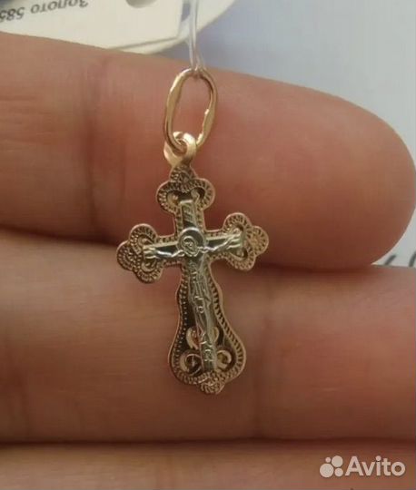 Крестик золотой новый