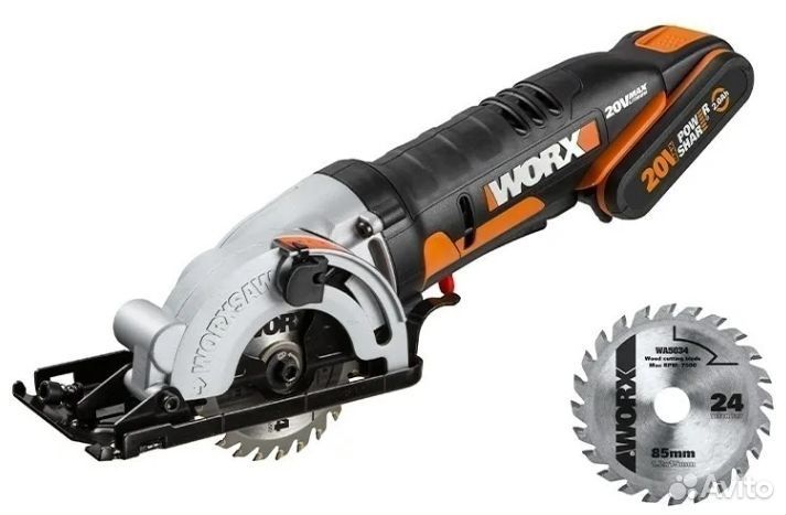 Worx WX527 акк дисковая пила 1 x 2 Ач, зу