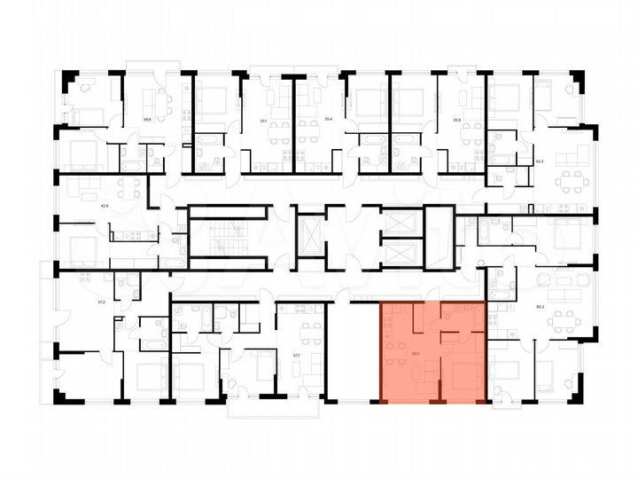 1-к. квартира, 39,5 м², 8/23 эт.