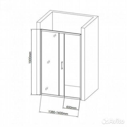 Душевая дверь Aquanet SD-1400A 140 см