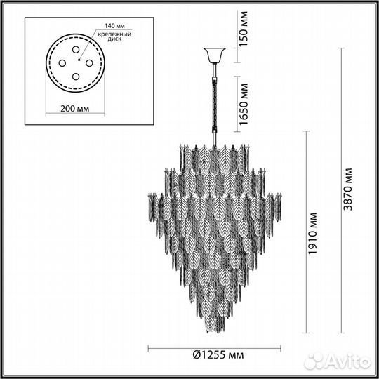 Люстра odeon light tears 5049/89