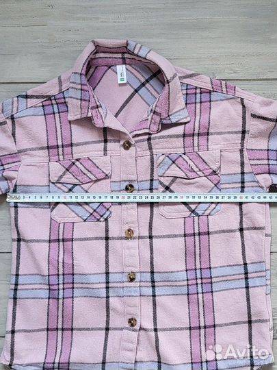 Рубашка Sela 134 для девочки, в клетку