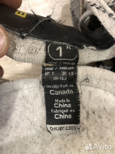Хоккейные коньки bauer 33.5 размер