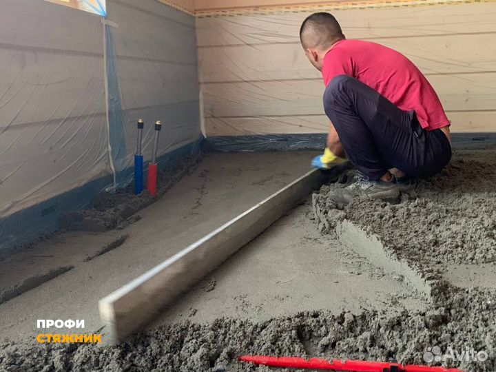 Полусухая стяжка пола с шумоизоляцией в квартире