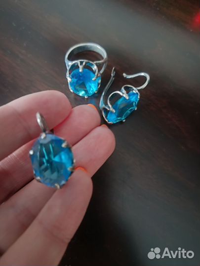 Набор серьги и кольцо