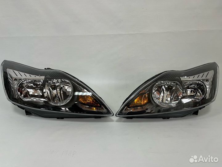 Переднии фары форд фокус 2 рестайлинг черные