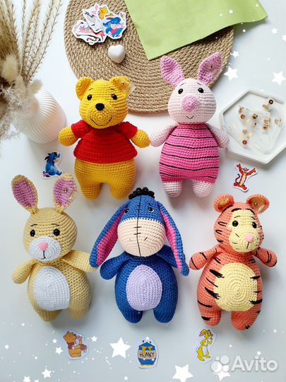 Игрушка Винни Пух и его друзья вязаная