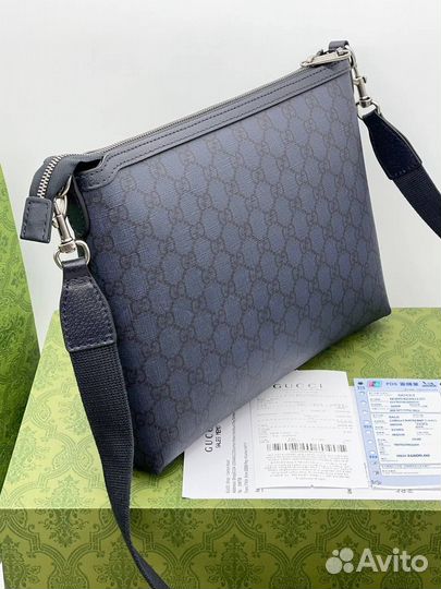 Сумка мужская Gucci через плечо синяя
