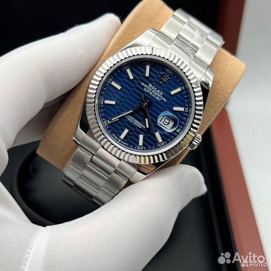 Часы мужские красивые синие Rolex