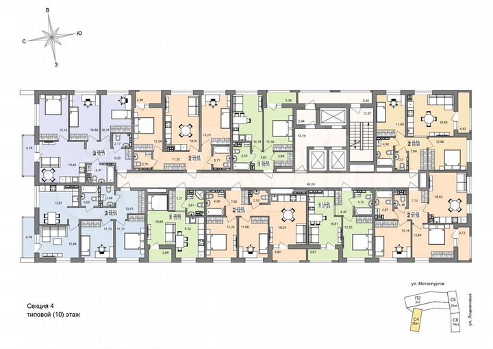 2-к. квартира, 59,5 м², 19/26 эт.