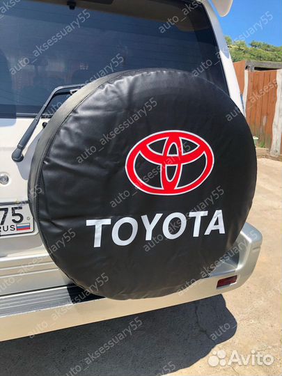 Чехол колпак на запасное колесо Toyota экокожа