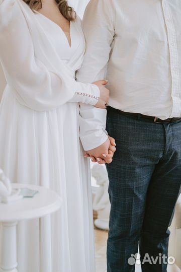 Платье свадебное белое длинное