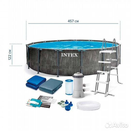 Каркасный бассейн новый Intex 457x122 см