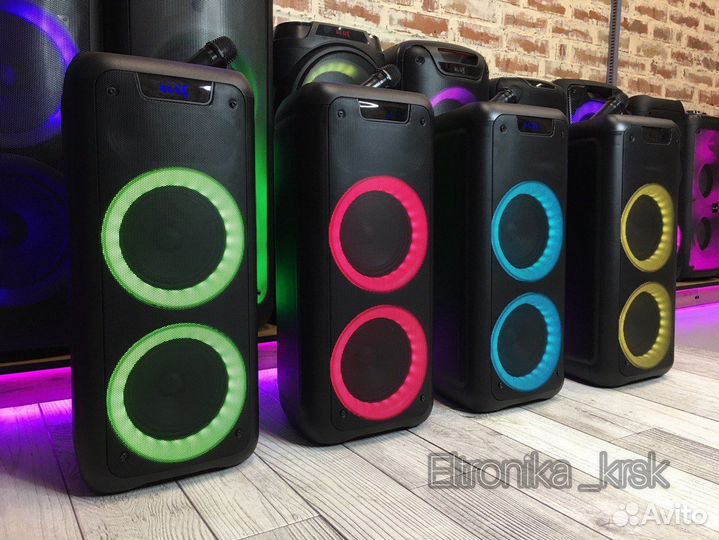 Портативная блютуз колонка с микрофоном