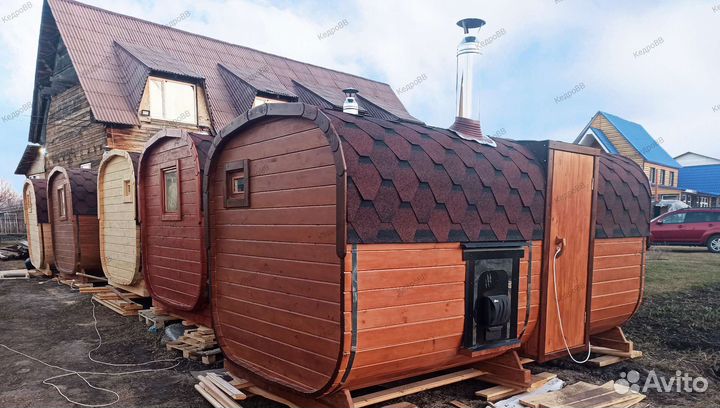 Баня бочка квадро