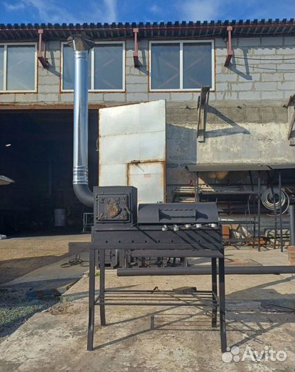 Мангал с печью под казан