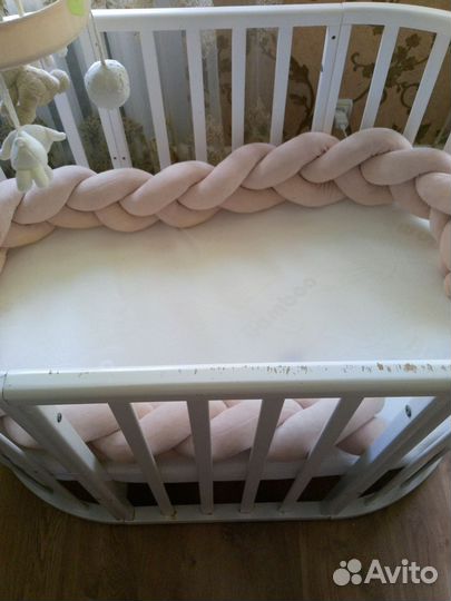 Детская кроватка трансформер с маятником