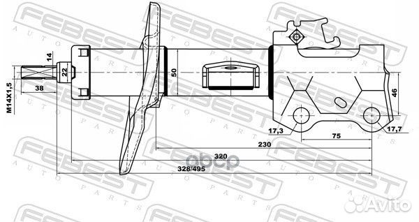 Амортизатор передний R toyota auris