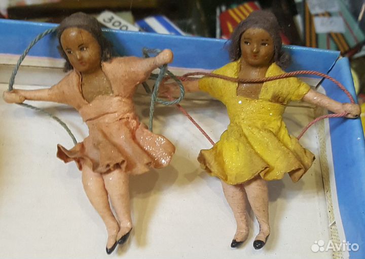 Ёлочные украшения фигурки папье-маше времен СССР